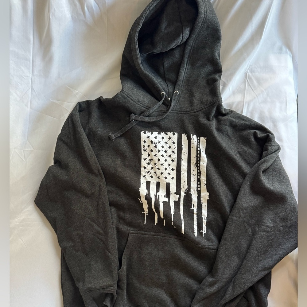 Men's Dark Gray Hoodie with Graphic Design